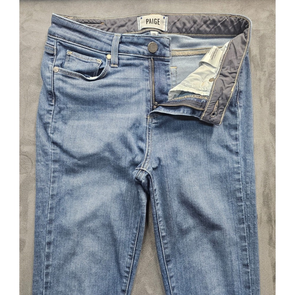 PAIGE Hoxton Ultra Skinny Jeans Light Wash Raw Hem Size 26 (28)High Rise Blue